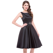 Belle Poque Stock sem mangas preto / vermelho / roxo Crew Neck 50s Retro Vintage Party Dress BP000004-1